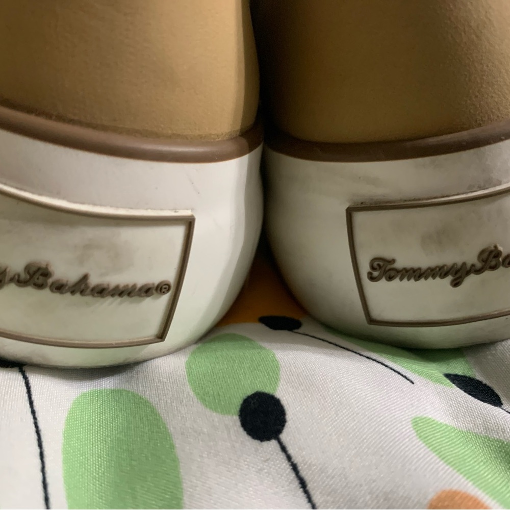 Tommy Bahama Tan and White Sneakers